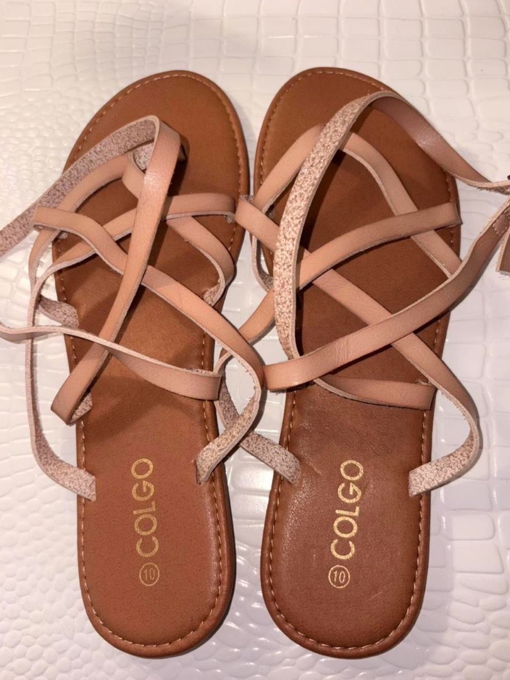 Lace-Up Flat Sandals size 10